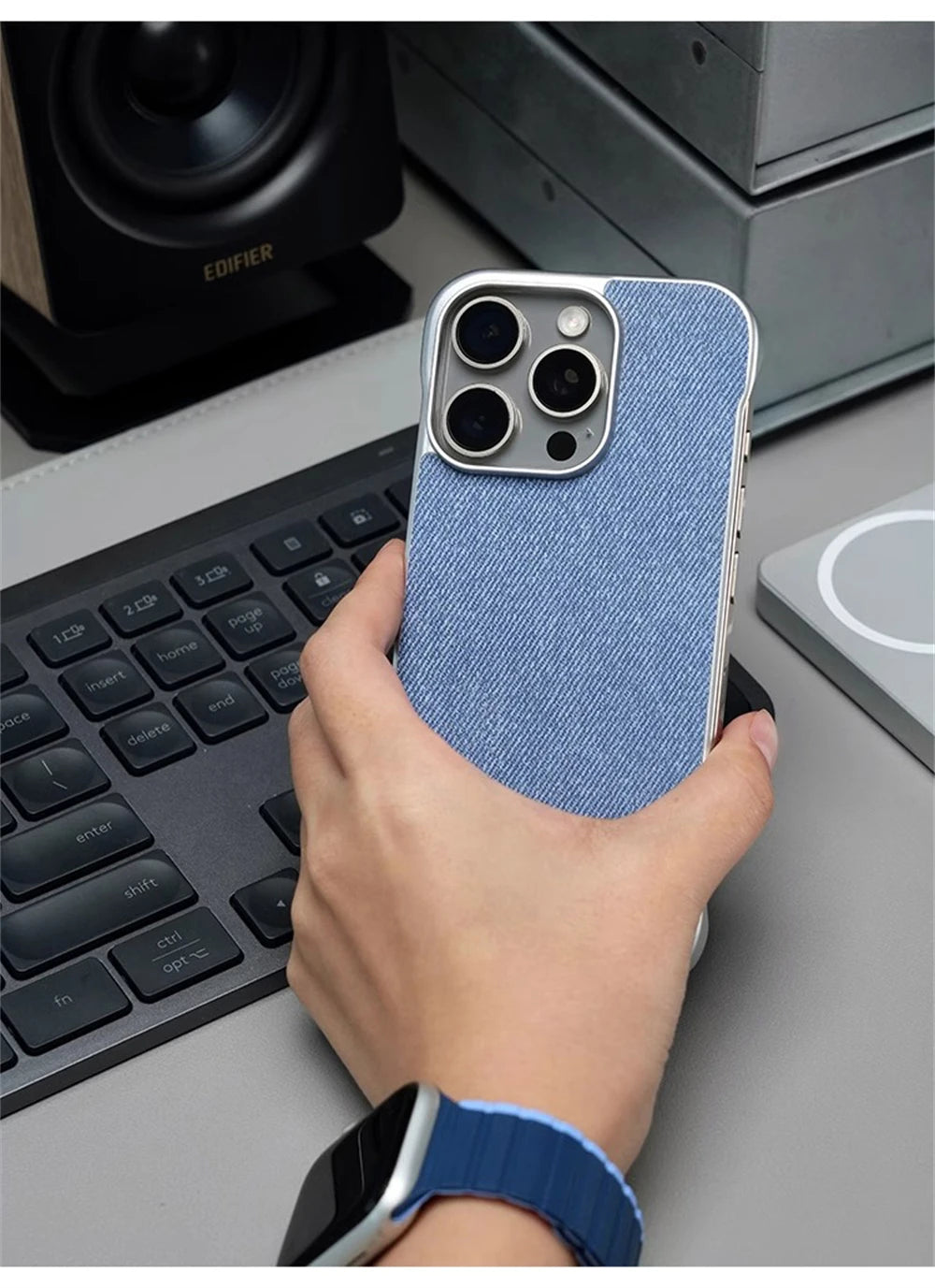 Ultra Thin Frameless Cloth Texture Magnetic Case For iPhone 17 Air 16 Pro Max 15 14 MagSafe Wireless Charge Borderless Hard Cove