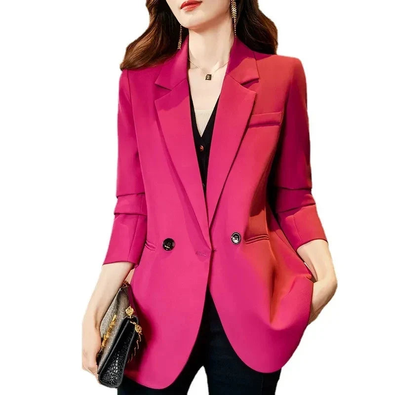 Spring Autumn 2025 Women's Small Suit Jacket Korean Version Leisure Ladies Blazer Coat Temperament Design Sense Lady Outerwear