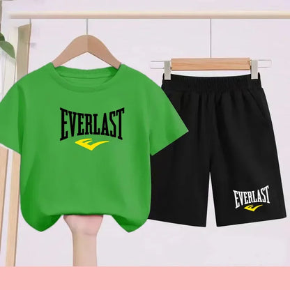 T-shirt d'été pour garçons et filles, manches courtes sportives pour enfants de 7 à 13 ans, pantalons à caractères, confortables