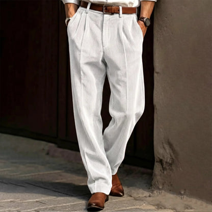 2025 Spring Summer Stylish Straight Cargo Pants Men Casual Texture Corduroy Trousers For Men Daily Leisure Loose Pant Streetwear