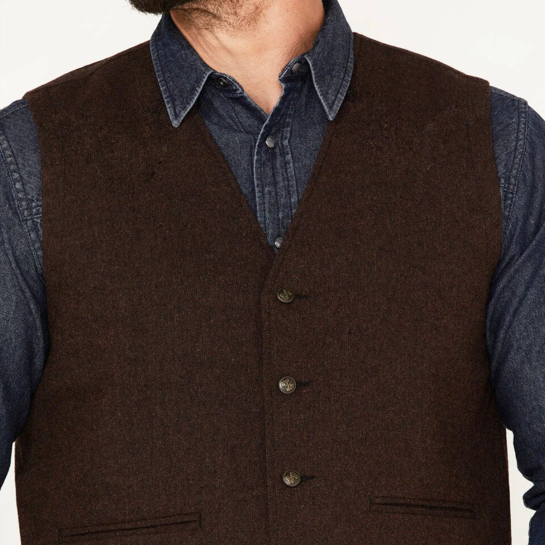 Men Vest Coffee Herringbone V Neck Single Button Waistcoat For Wedding Business Casual Formal Daily Office Work Men Suit Vest