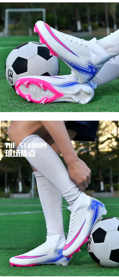Men Football Boots Professional Soccer Cleats Non Slip Resistant Training Shoes Outdoor Match Sneakers Adult Teenagers Athlete