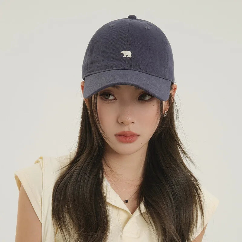 1pc Polar Bear Embroidered Baseball Hat for Men and Women,outdoor leisure Daily Leisure,Outdoor Travel,Sunscreen,Duck Tongue Hat