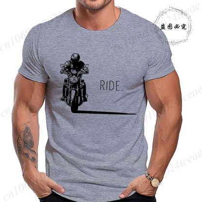 Men's Casual Motorcycle Graphic T-Shirts Man Street Summer Harajuku Tshirt Motorbike Racer Vintage Retro Bike T-Shirts Top Gift