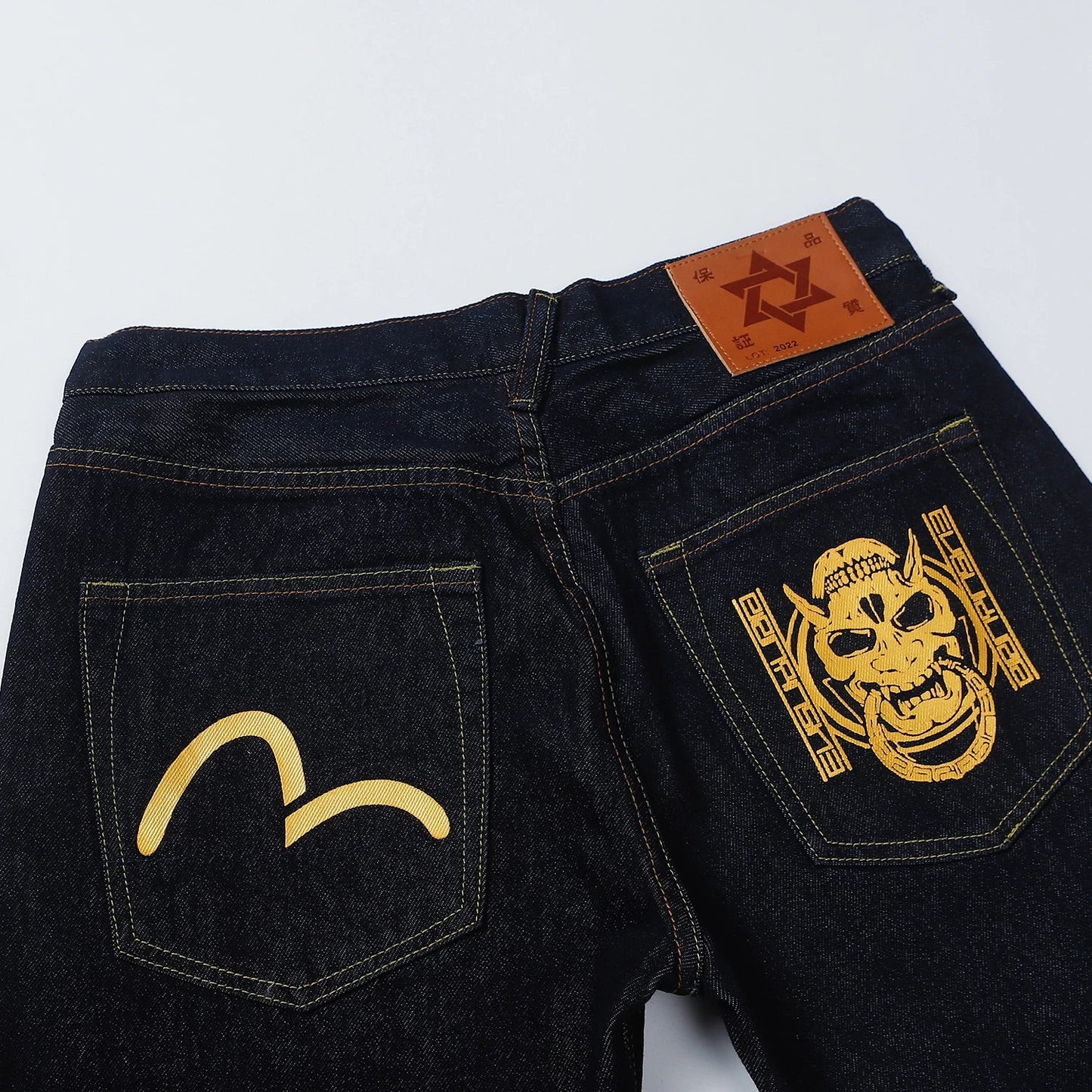 Men Embroidery Denim Shorts Black Hiphop Jeans Pants Cherry Blossom Dragon Totem Washed Zipper Cotton Summer cherry blossoms 024