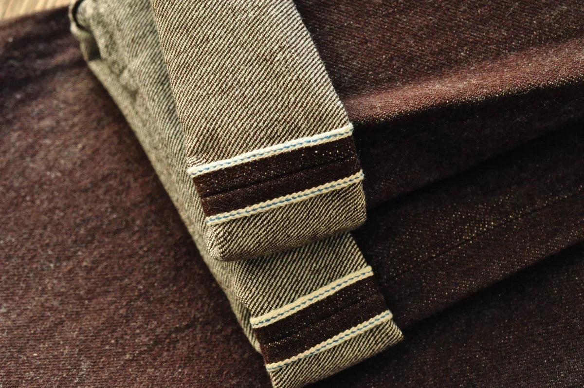 Men Jeans Brown Jeans Men Jeans Trousers  Selvedge Denim Jeans for Men Taper Fit Mens Jeans vintage 13.8 Oz