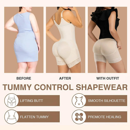 Fajas Colombianas Full Body Support Arm Compression Girdle Women's Shapewear With Built In Bra Corset Slimming Sheath Flat Belly