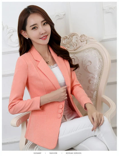 Fashion Women Blazers Jackets Work Office Lady Suit 2025 Slim Single Breasted Business Female Blazer Coats Formal Veste Femme