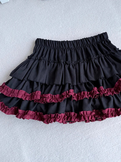 New Vintage Slim Y2k Mini Gothic Skirt Women Korean Fashion Leopard Patchwork Fluffy Skirt Aesthetic Retro Fit Chic Clothes 2025
