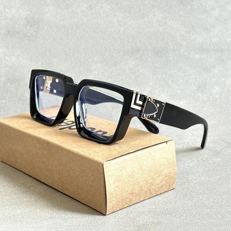 Retro Millionaire Sunglasses For Men 2024 Vintage Square Sunglasses Women Trendy Designer Fashion Glasses Gafas De Sol Hombre