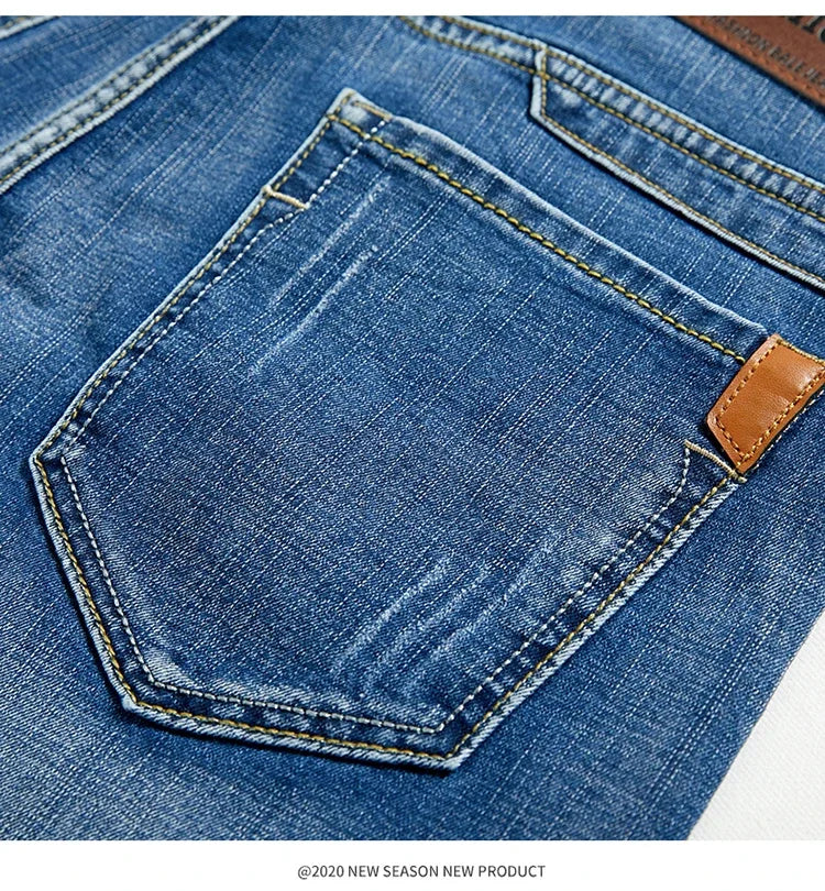 2026 Summer Shorts Jeans Men Denim Pants Stretch Dark Blue Fashion Design Men's Jeans Slim Straight Male Short Jeans Hombre