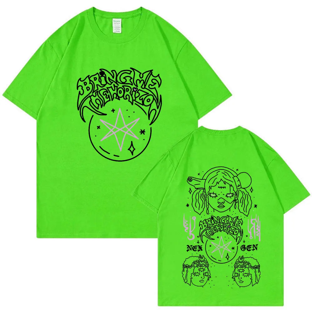 BringMe TheHorizon Album Post Human Nex Gen T-shirt Heavy Metal Rock Band T-shirt Men Fashion Hip Hop Short Sleeve T-shirts