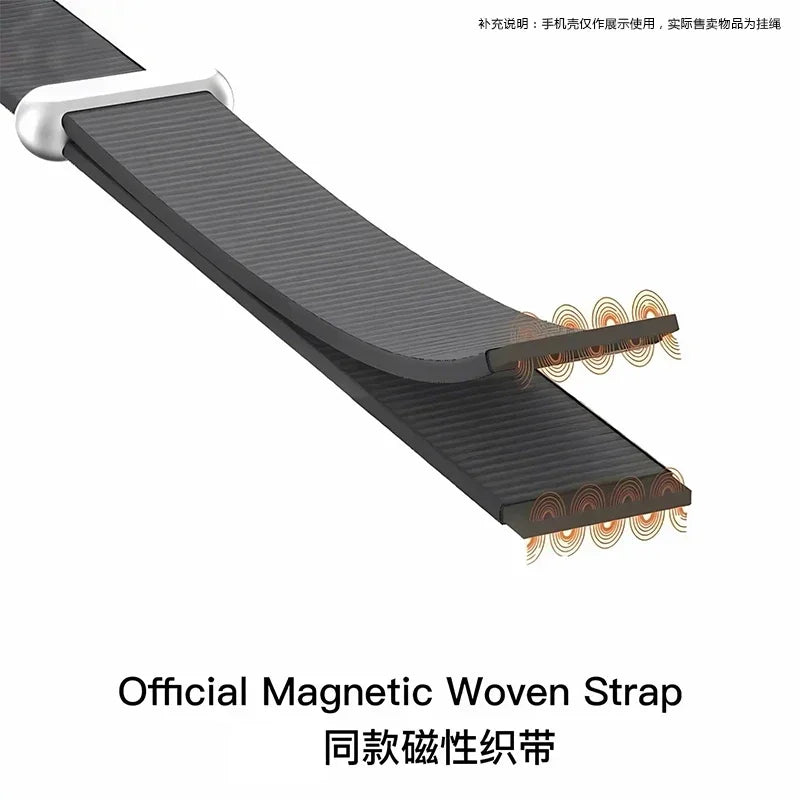 جراب For Official Original For MagSafe Techwoven مع حزام مغناطيسي منسوج لهاتف IPhone 17 Pro Max غطاء شحن لاسلكي