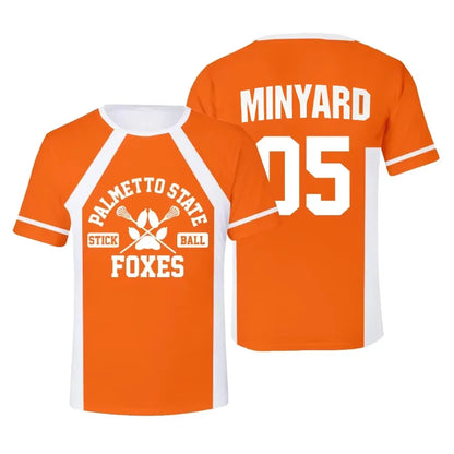 New The Foxhole Court Palmetto State Foxes Lacrosse Jersey Cosplay WILDS MINYARD 3D Tshirt Men/Women Short Sleeve Kids Tees