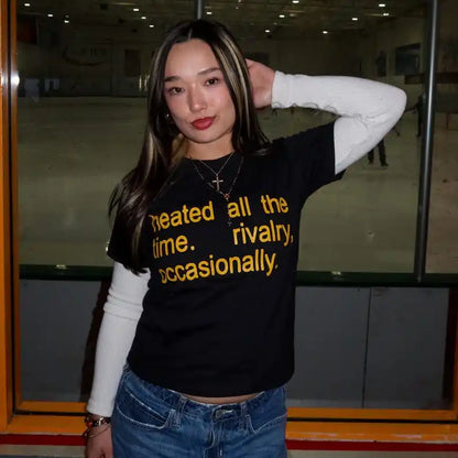Heated All The Time Rivalry Occasionally Print Short Sleeve Cotton T-shirt Summer Men Women Harajuku Y2K Vintage Streetwear Tops