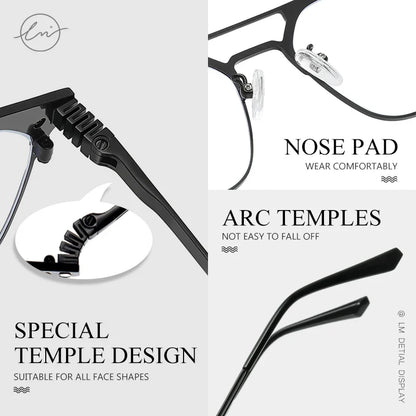 2025 New 3 In 1 Magnetic Multifunctional Men's Glasses Polarized Day Night Vision Clip Eyeglasses Blue Light Blocking Glasses