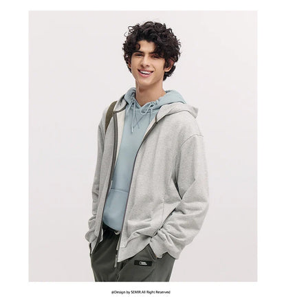 Jacket Men Hooded Cardigan Coat Couple 2025 New Spring Casual Outfit Minimalist and Versatile for Daily Wear