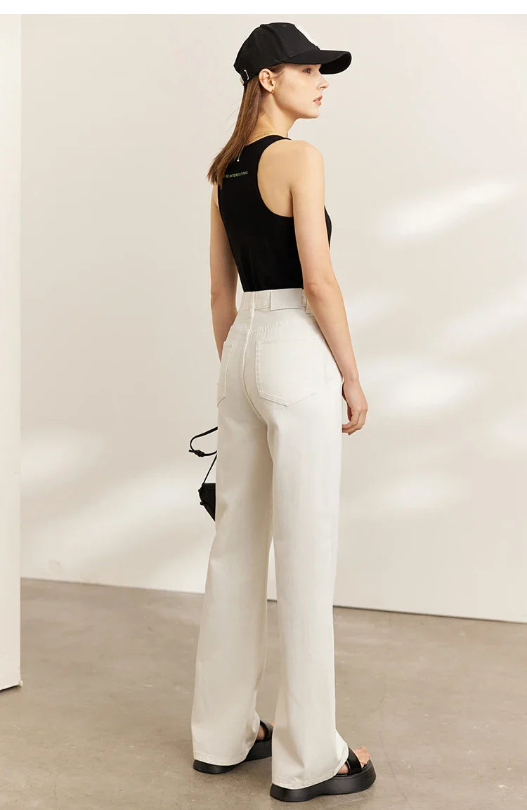 Minimalism Women Jeans 2025 Autumn Vintage Denim Pants Loose Wide Leg Pants Woman Casual Pants Female Trousers 12551002