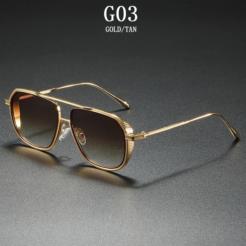 Fashion Sunglass Men Vintage Sunscreen Oversized Sunglasses Women Trendy Metal Glasses Gafas De Sol Hombre Lunette Soleil Femme