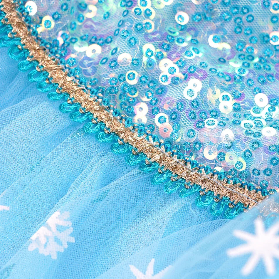 Elsa Kid Princess Halloween Cosplay Dress Fancy Costume Girl Snow Queen Princess Vestidos Party Children Clothes