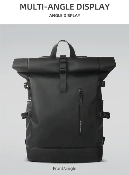 Heroic Knight Men's backpack Waterproof Roll Top Backpack Women Travel Expandable USB Charging Large Capacity Laptop Bag Mochila