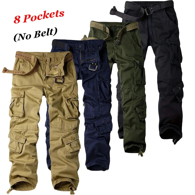 Multi-Pocket Work Pants Men Midweight Field Training Trousers Autumn 1/2Pcs Casual Cargo Pants Outdoor Tactical Hiking Trousers