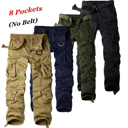 Multi-Pocket Work Pants Men Midweight Field Training Trousers Autumn 1/2Pcs Casual Cargo Pants Outdoor Tactical Hiking Trousers
