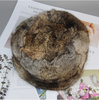 2026  Unisex Winter Russian Outdoor 100% Genuine Rabbit Fur Caps Warm Real Rabbit Fur Bomber Hat Natural Quality Rabbit Fur Hats