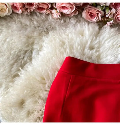 Ele High Waist Midi Skirt Slim Fit Pure Color Asymmetrical OL Busin Women's Faion Spring Ci Commute High Waist
