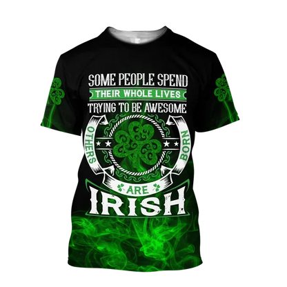 2023 Summer New Printed Irish Celtic Men's and Women's T-shirt, Custom Name Short Sleeve Unisex Shirt, Harajuku Large Casual Sty