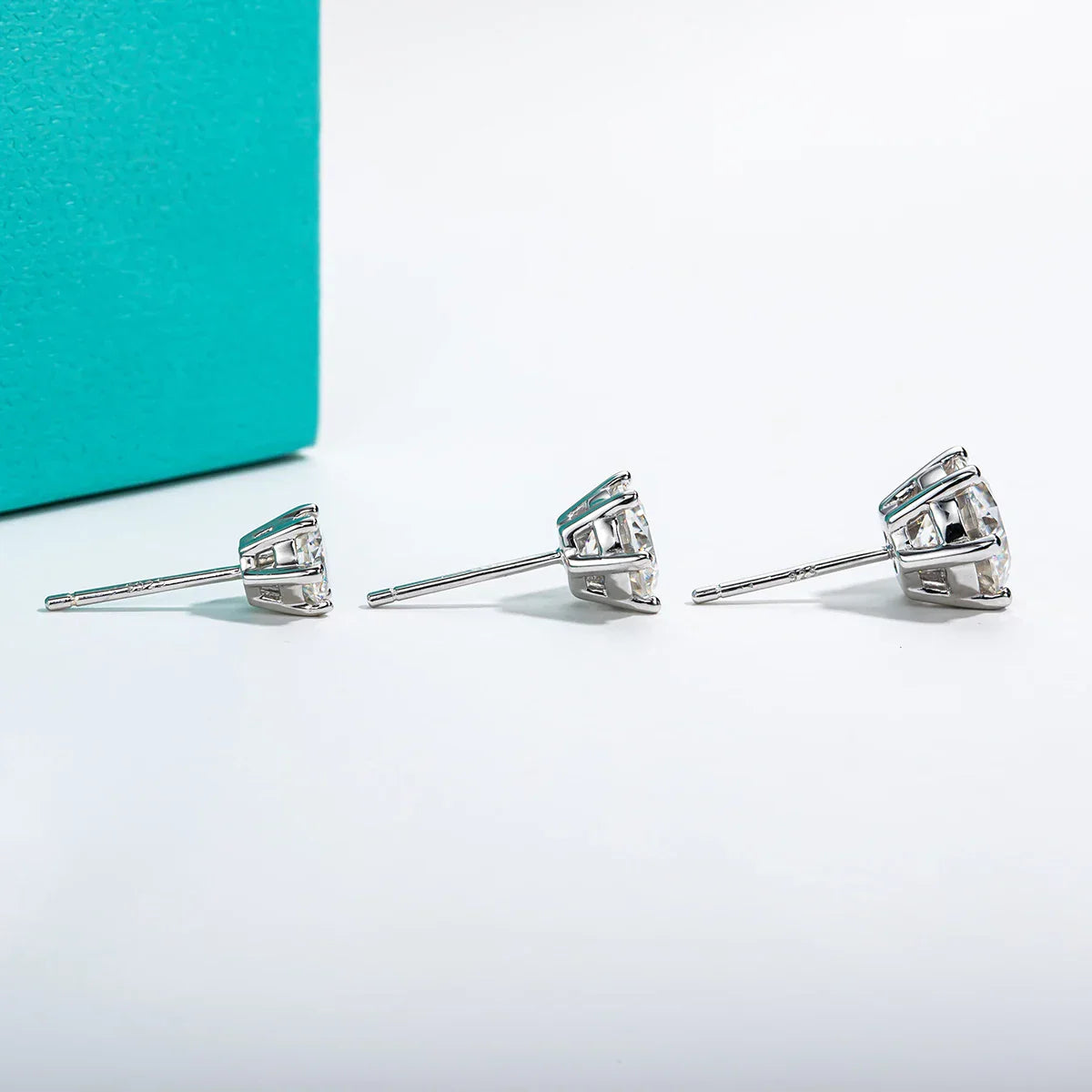 4/2/1ct Total Moissanite Stud Earrings 925 Sterling Silver Certificate Moissanite Earrings Jewelry Making Supplies