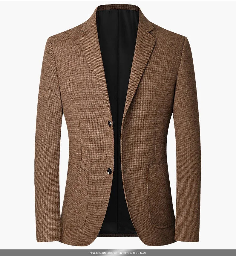Brand 2026 Spring Elegant Blazer for Men Long Sleeve 2 Button Wedding Party Easy Care Business Blazers Suits Men