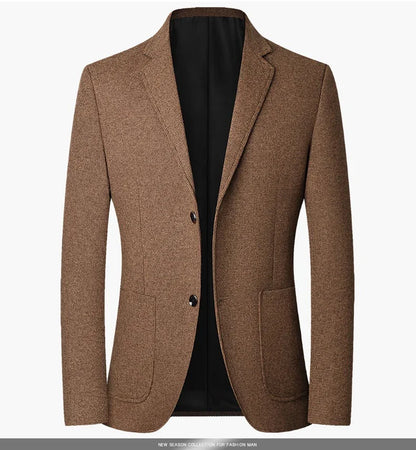 Brand 2026 Spring Elegant Blazer for Men Long Sleeve 2 Button Wedding Party Easy Care Business Blazers Suits Men