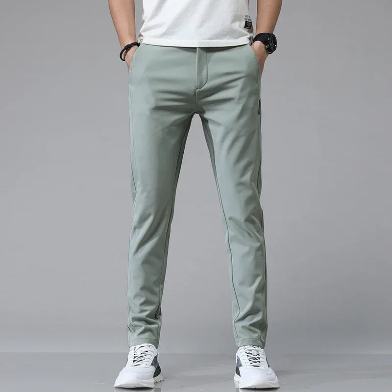 Spring Summer Ultra-thin Men's Stretch Slim Straight Casual Pants High Quality Fashion Breathable Golf Sports Trousers