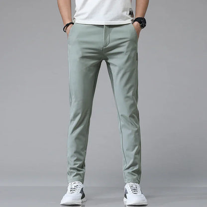 Spring Summer Ultra-thin Men's Stretch Slim Straight Casual Pants High Quality Fashion Breathable Golf Sports Trousers