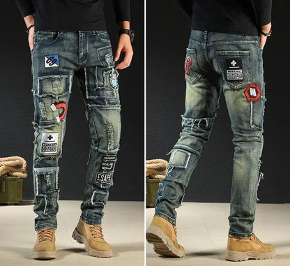 Trousers New Rock Work Wear Straight Jeans for Men Hip Hop Man Cowboy Pants with Pockets Casual Harajuku Classic Aesthetic Denim