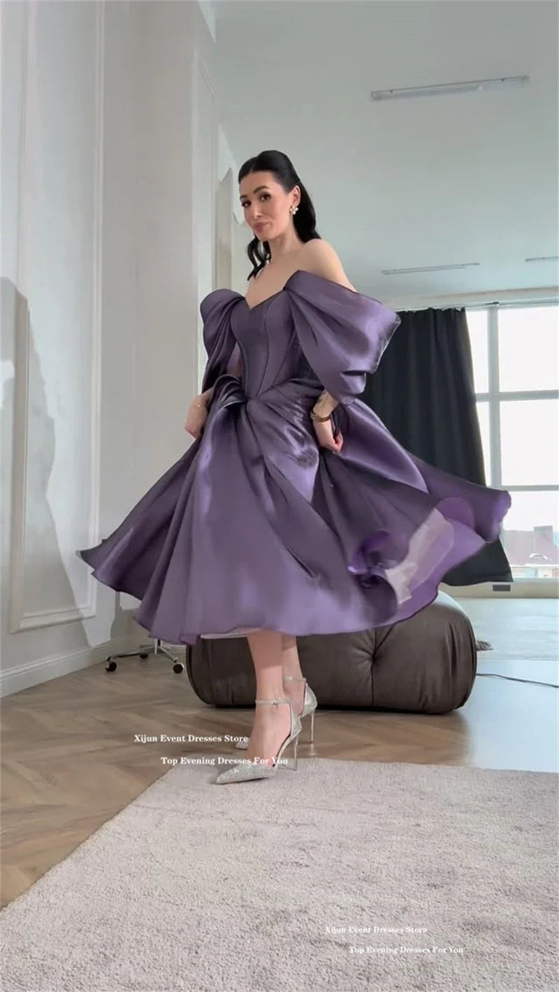 Modern Lilac Evening Dresses Off The Shoulder Sweetheart Prom Dress A-Line Formal Birthday Party Dresses 2026 Customized