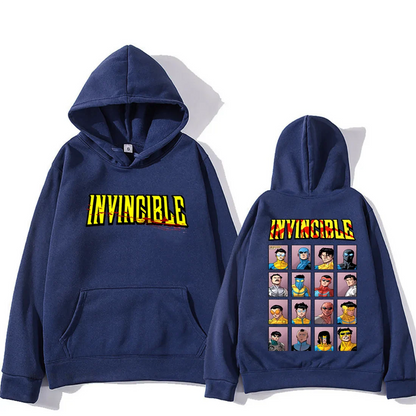 Invincible Mark Superhero Double Sided Printed hoodie Men Women's harajuku clothing Fleece Long Sleeve Anime hip hop streetwear