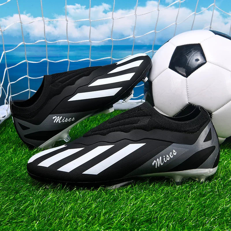 New Men Football Boots Cleats Outdoor Sport Training Breathable Soccer Shoes Long Spikes FG Boys Non Slip Match Comfortable
