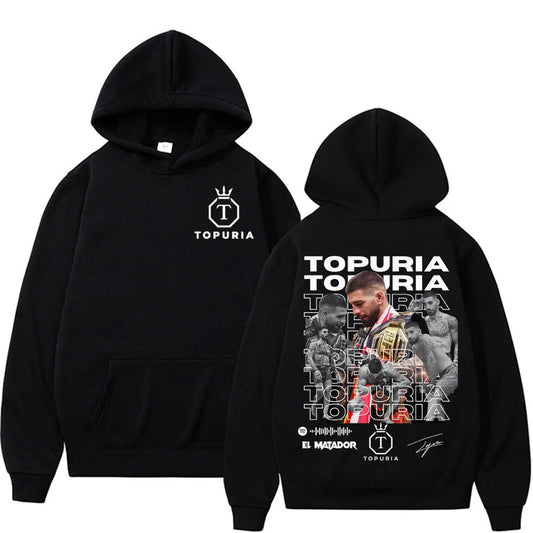 El Matador Ilia Topuria Vintage Graphic Hoodies Men's Clothing Fashion Gothic Oversized Hoodie Casual Fleece Comfort Sweatshirts