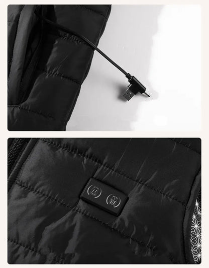 New Winter Unisex V-Neck 22 Zone Heat Resistant Warm Vest Middle-Aged And Elderly People Worn Both Inside And Outside Waistcoat