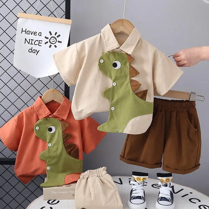 New Baby Boys Girl Clothing Suits Kids Clothes Cartoon Dinosaur Shirt Shorts 2Pcs/Set Summer Fashion Children Casual Tracksuits