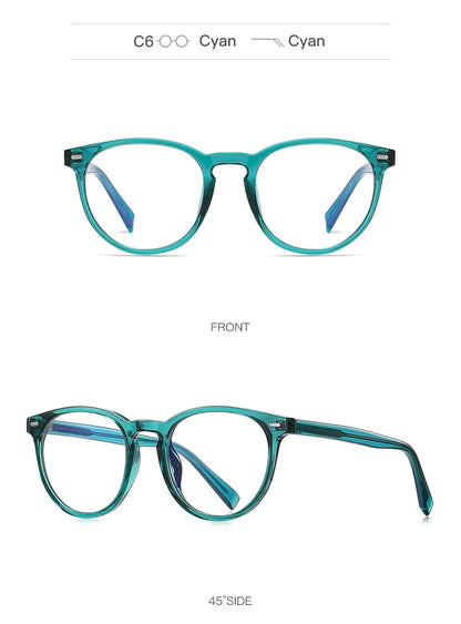 Unisex Retro Round Myopia Prescription Reading Glasses Women Anti Blue Light Blocking Optical Eyeglasses Frame Men PFD2117
