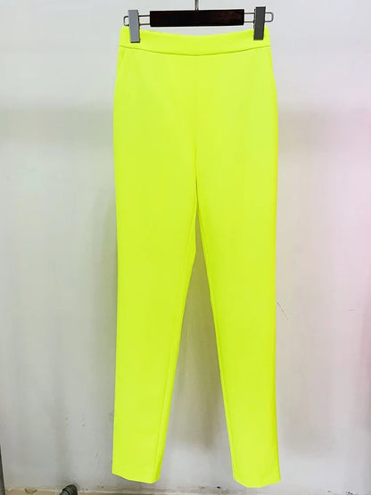 HIGH STREET Newest Fashion 2026 Designer Jacket Women Peak Strong Shoulder Double Breasted Long Blazer Fluorescein
