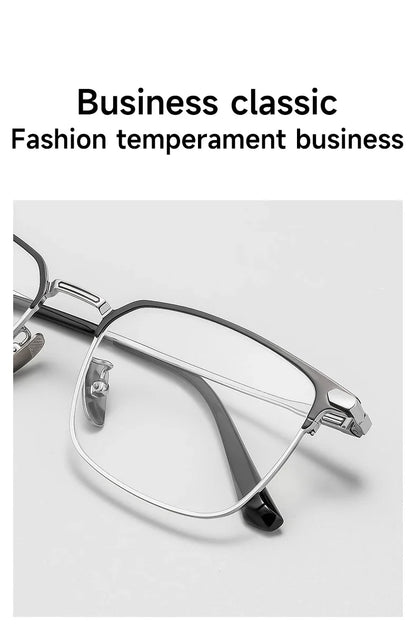 Fashion Square Pure Titanium Frame Simple Design Men's Anti-blue Light Glasses Can Be Customized Prescription 8007TS