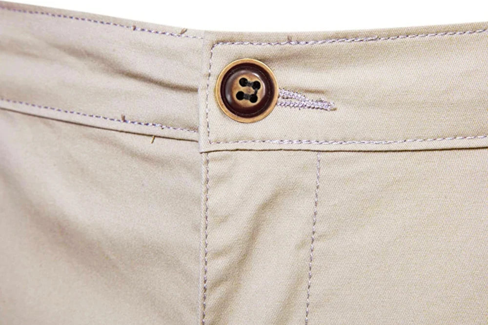 2021 New Summer 100% Cotton Solid Shorts Men High Quality Casual Business Social Elastic Waist Men Shorts 10 Colors Beach Shorts