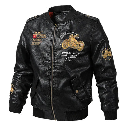 PU Leather Motorbike Jacket Men Autumn Winter Plush Washed Retro Motorcycle Jacket Motorcycle Accessories Moto Jacket Men