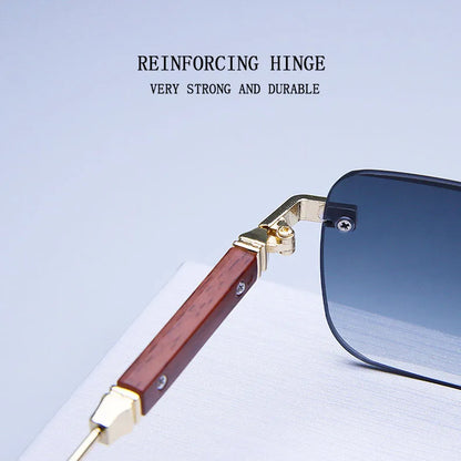 Fashion Rimless Sunglasses For Men Designer Square Sunglasses Women 2024 Trendy Retro Gafas De Sol Hombre Lunette Soleil Femme