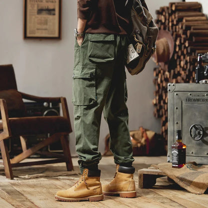 Joggers Cargo Pants Mens Casual Hip Hop Multi-Pocket Male Trousers Sweatpants Streetwear Techwear Tactical Khaki Pants BLW9106