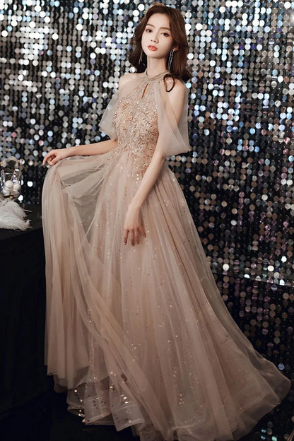 Champagne Dresses Elegant Women's Evening Dress New Banquet Style Bridesmaid Dress Fairy Quinceanera Dress Sukienki Customized